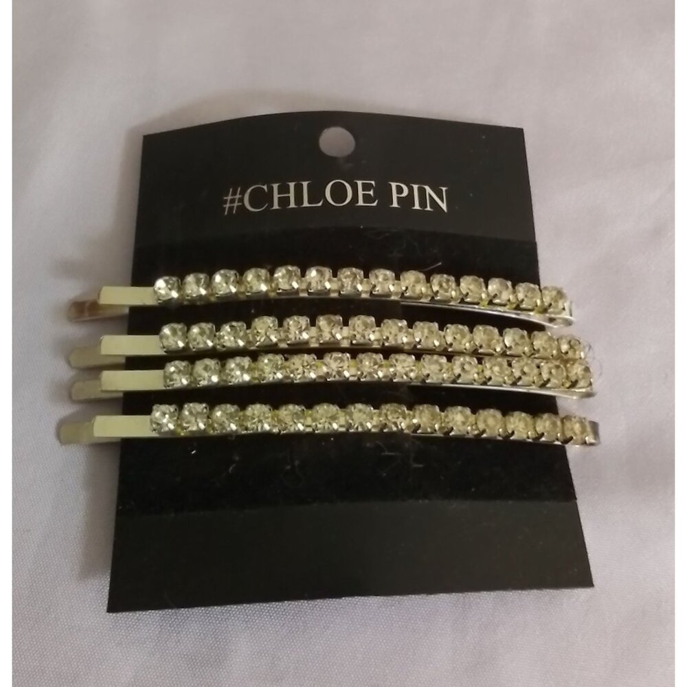 Chloe Pin Rhinestone Hair Bobby Pins Set of 4
